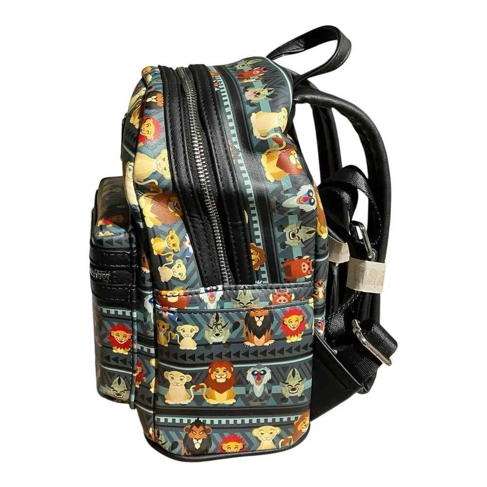Disney Loungefly Backpack Black Lion King Chibi Mufasa‎ Simba Tribal Safari READ